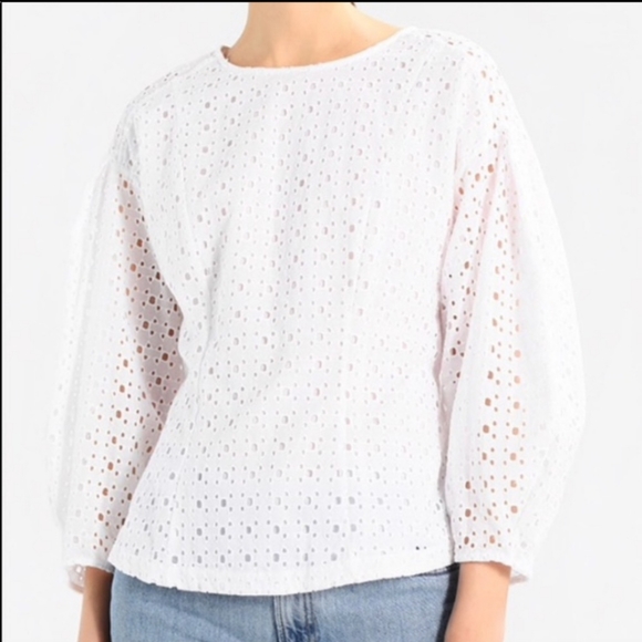 White Eyelet Long Sleeve Shirt | Poshmark